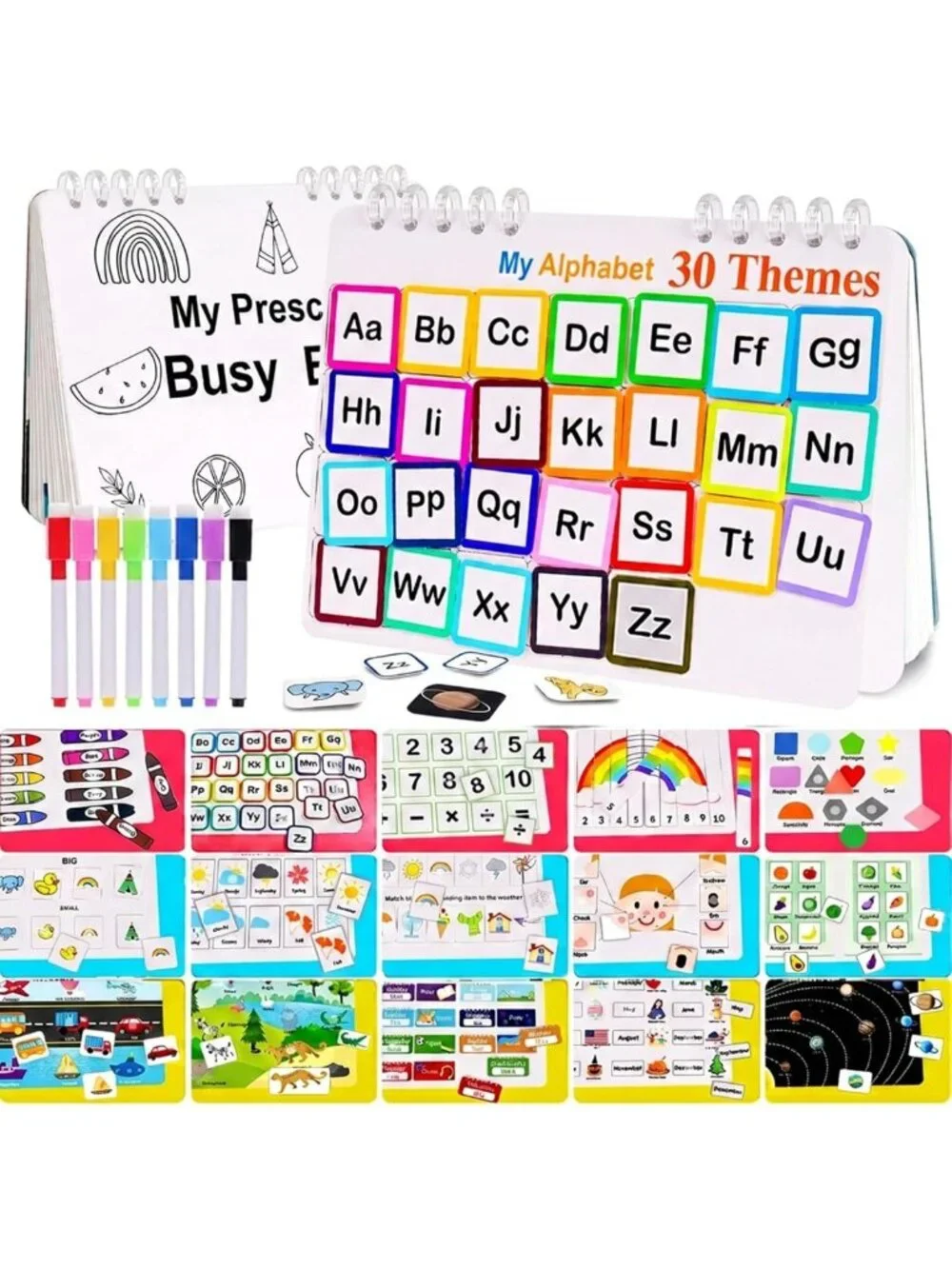 Montessori Busy Book for Toddlers 3-5, 30 Themes, Early Learning & Tracing Fun
